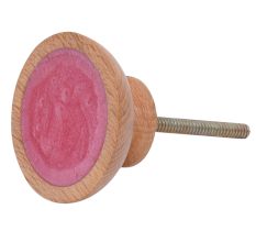 Queen Pink Resin Natural Wooden Dresser Knobs